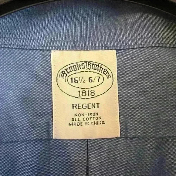 Brooks Brothers Men's Blue Dress Shirt 16.5 Long Sleeve Non-Iron - Picture 2 of 5